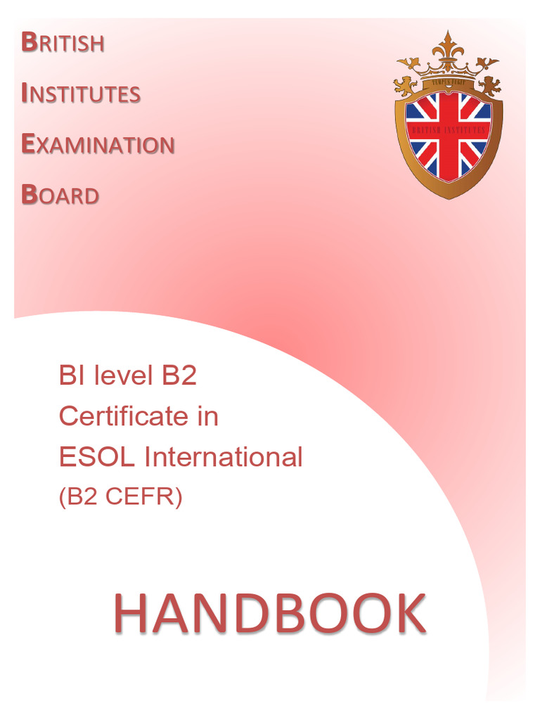 B2 CEFR ESOL International Handbook | PDF | English As A Second Or ...