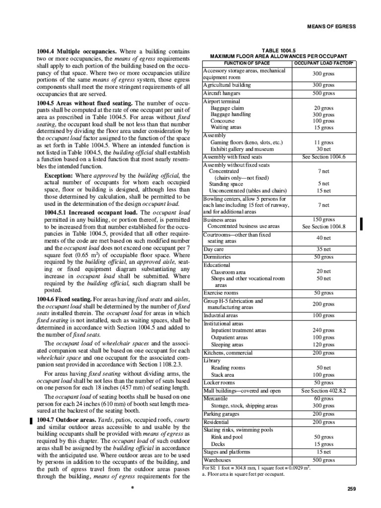 Egress Requirements for Multiple Occupancies | PDF
