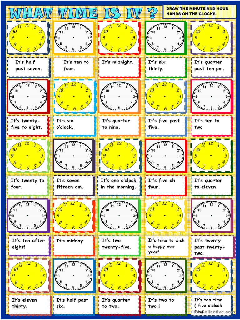 Time Expressions and Clock Drawing Guide | PDF