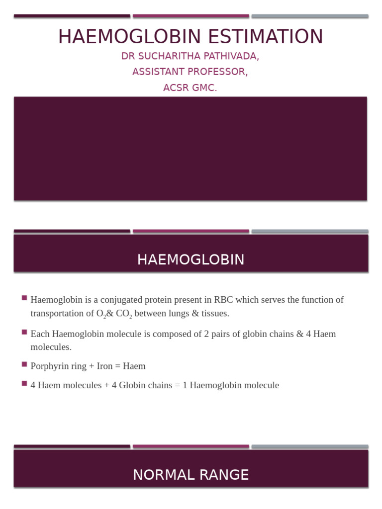 Comprehensive Guide to Hemoglobin Estimation | PDF | Blood Type ...