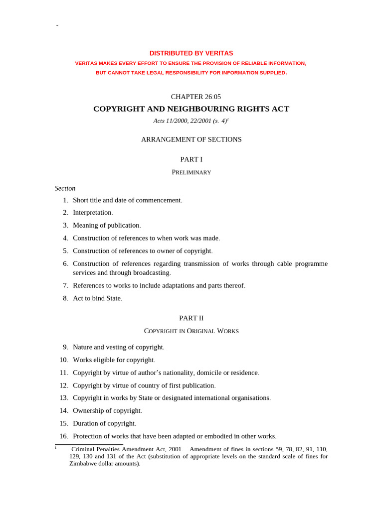 Copyright and Neighbouring Rights Act | PDF | Copyright | Copyright ...