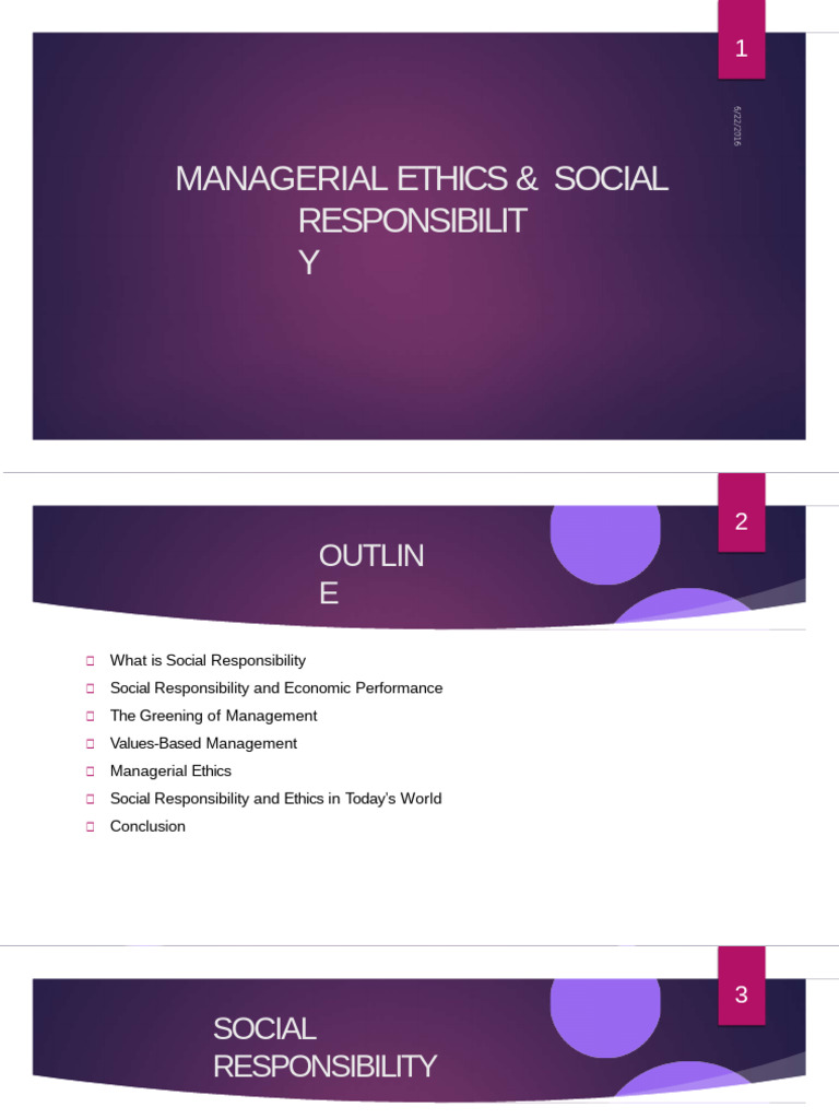 Managerial Ethics and Social Responsibility | PDF | Justice | Crime ...