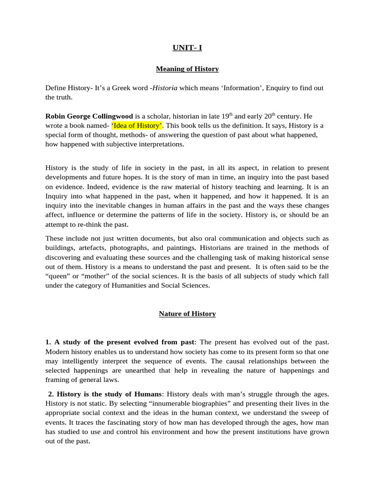 Understanding the Nature and Scope of History | PDF