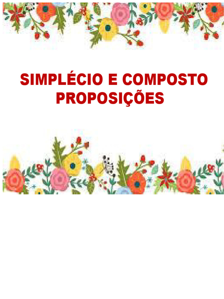 Proposições Simples e Compostas: Definições | PDF | Proposição | Lógica