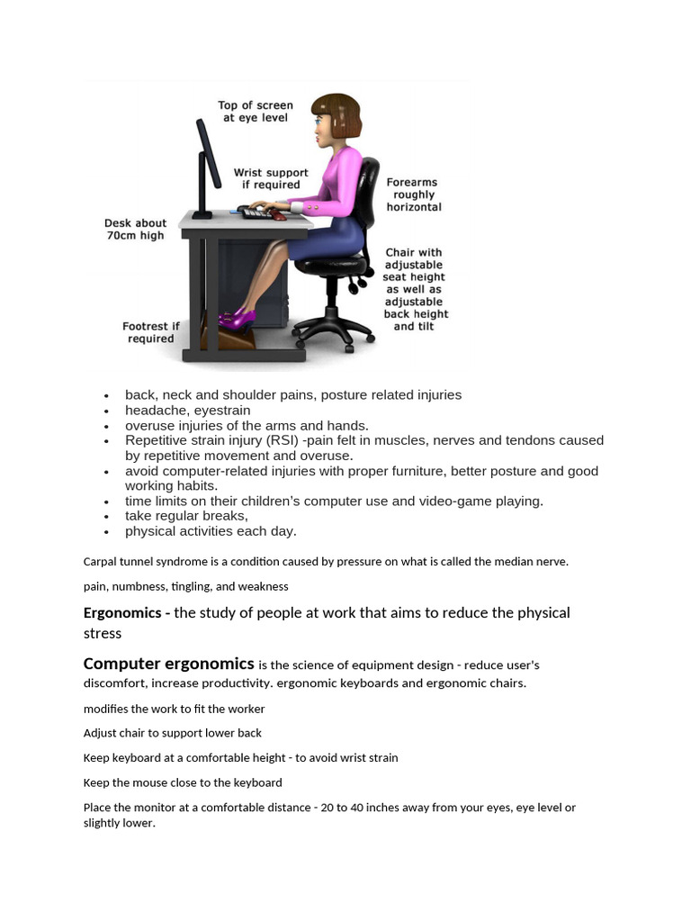 Computer Ergonomics and Injury Prevention | PDF | Computer Data Storage ...