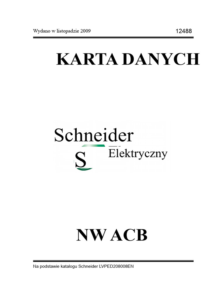 Schneider NW ACB | PDF