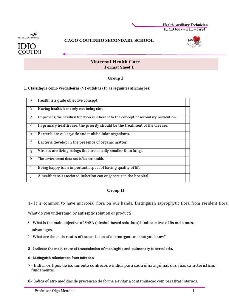 Maternal Health Care Technician Guide | PDF | Infection | Hand Washing