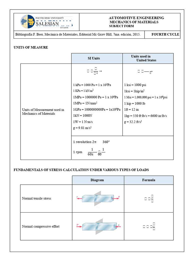 Mechanics of Materials in Automotive Engineering | PDF | Beam ...