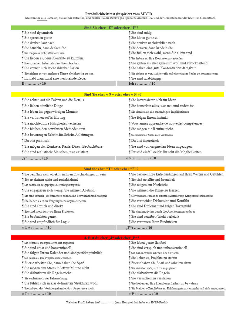 Test MBTI | PDF