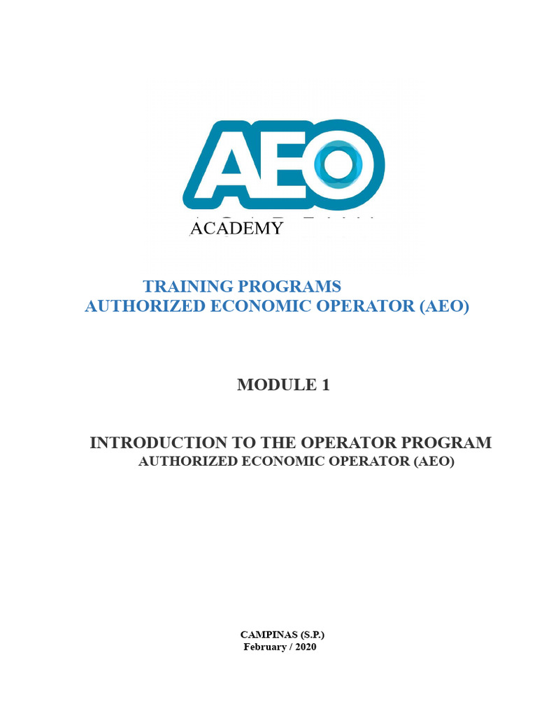 AEO Program Training Overview | PDF | Customs | Logistics