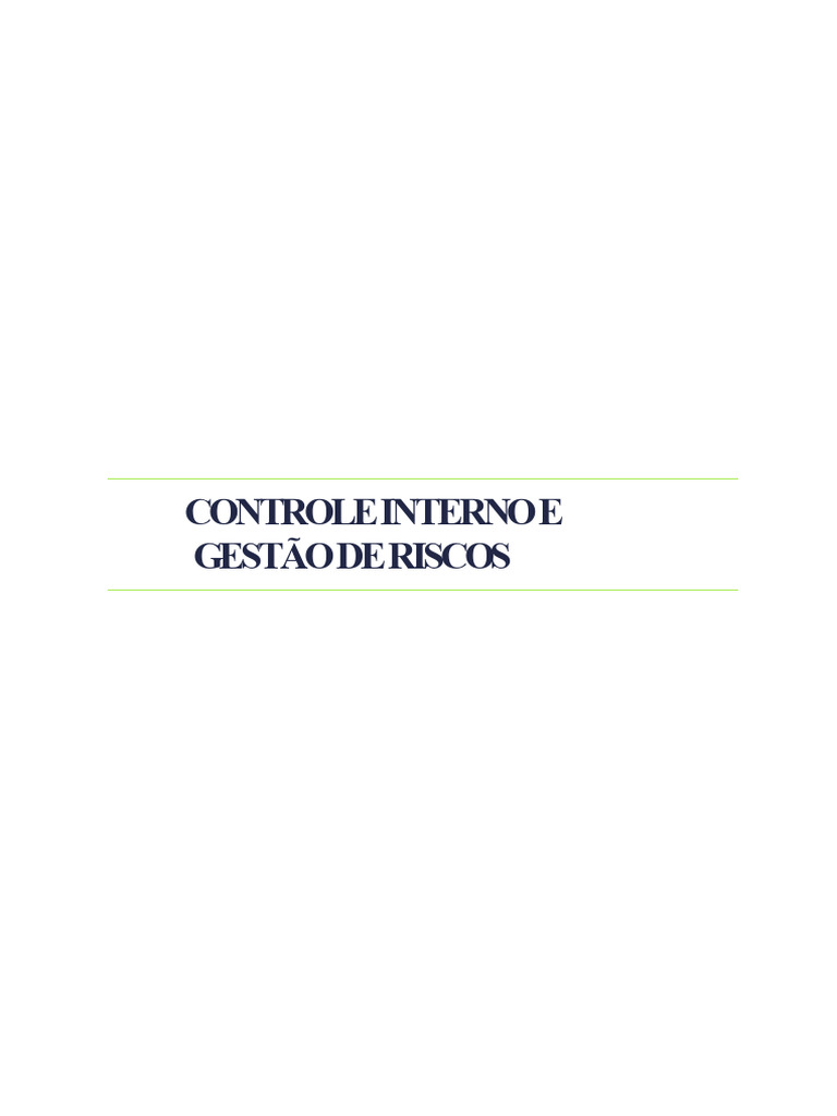 Controle Interno e Gestão de Riscos | PDF | Auditoria interna ...