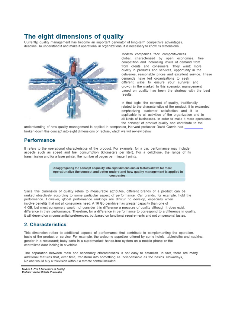 Understanding Quality's Eight Dimensions | PDF | Engineering Tolerance