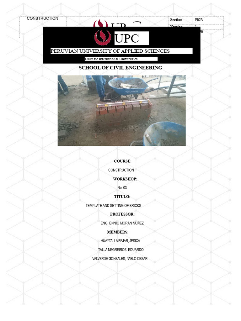 Report 3 Brick Template and Settling | PDF | Brick | Concrete