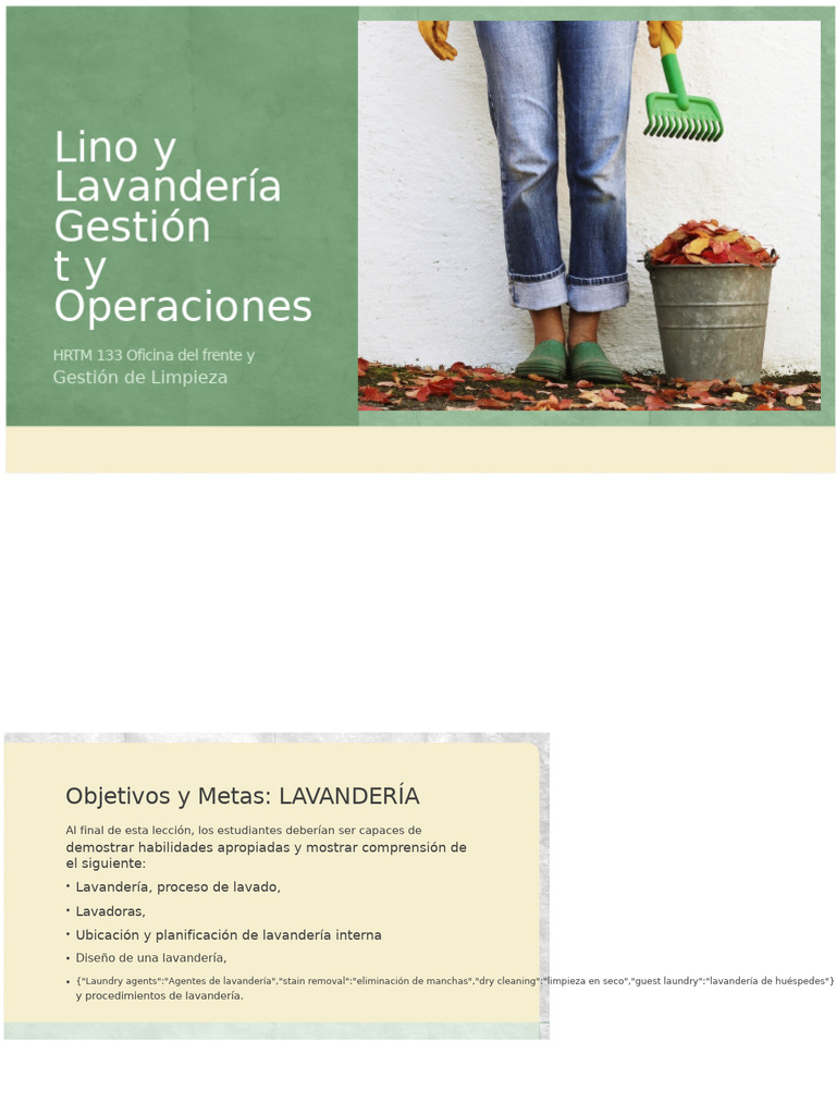 Gestión y Operaciones de Ropa de Casa y Lavandería | PDF