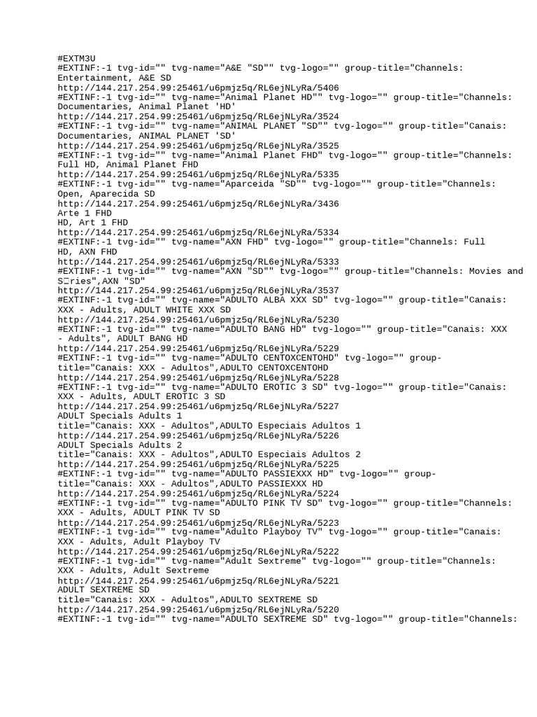 IPTV Channel List with Links | PDF | Popcorn | Broadcasting