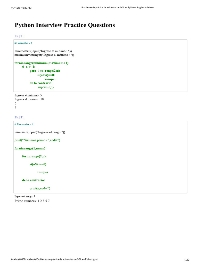 Práctica de Entrevista SQL en Python | PDF | Python (lenguaje de ...
