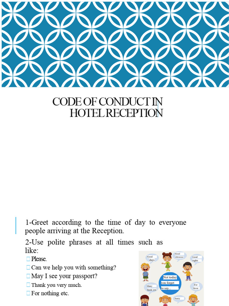 Hotel Reception Code of Conduct | PDF