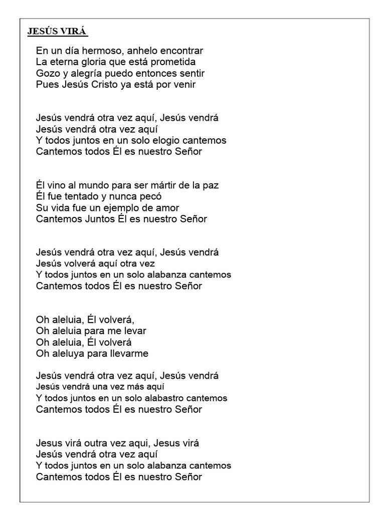 Jesús Volverá: Alabanza y Esperanza | PDF