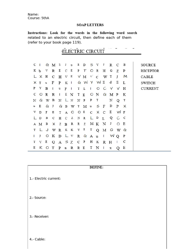 Electric Circuit Definitions and Activities | PDF
