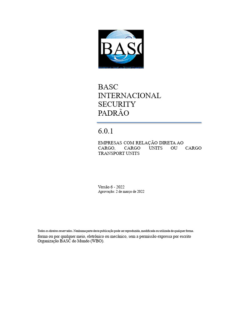 Padrão Internacional de Segurança BASC 6.0.1 | PDF | Segurança de ...