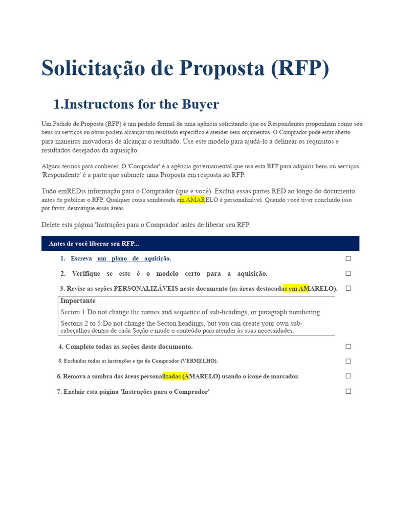 Modelo de Solicitação de Proposta (RFP) | PDF | Economia | Opção (finanças)