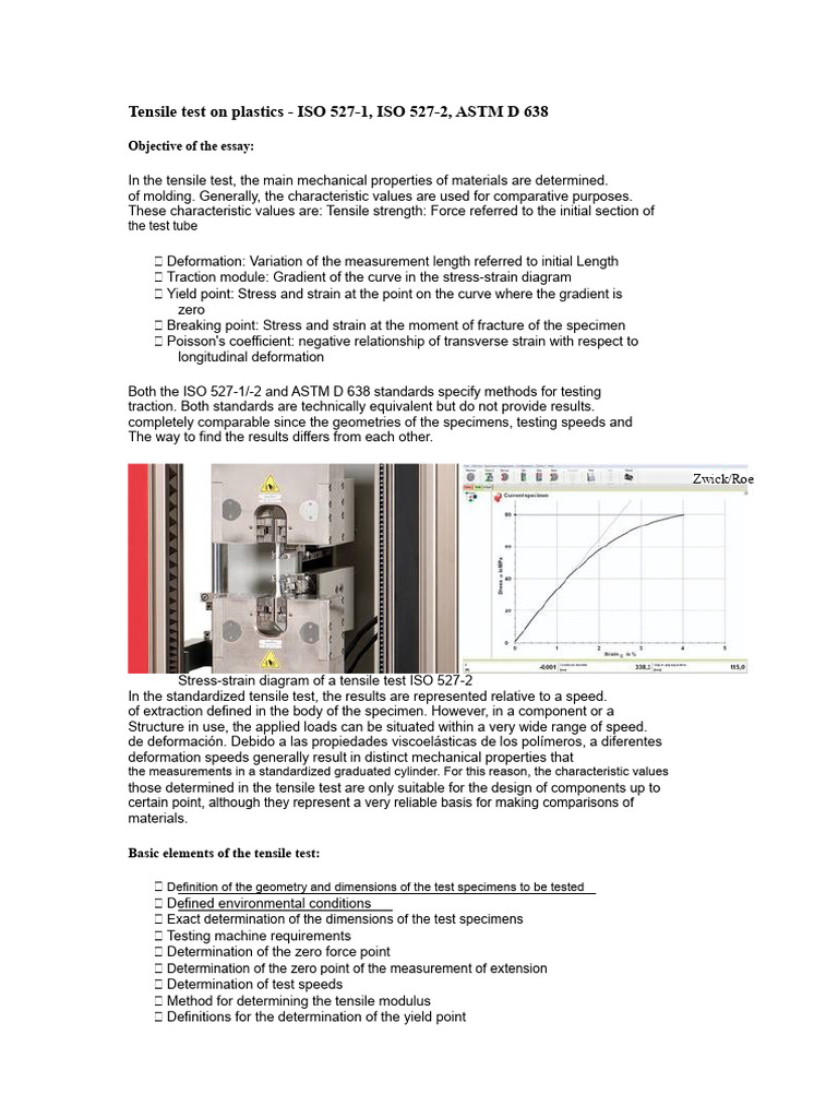 Tensile Testing of Plastics: ISO & ASTM Standards | PDF | Deformation ...
