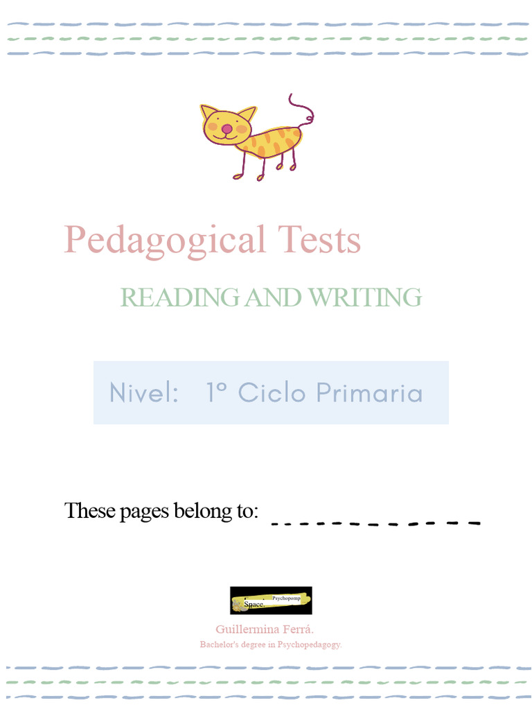 Pedagogical Tests Reading and Writing - Primary Level | PDF