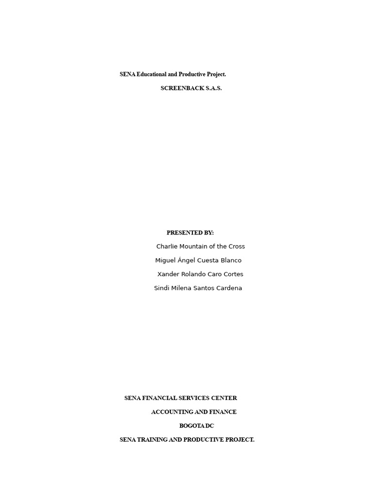 Sena Training and Productive Project | PDF | Sustainability | Market ...