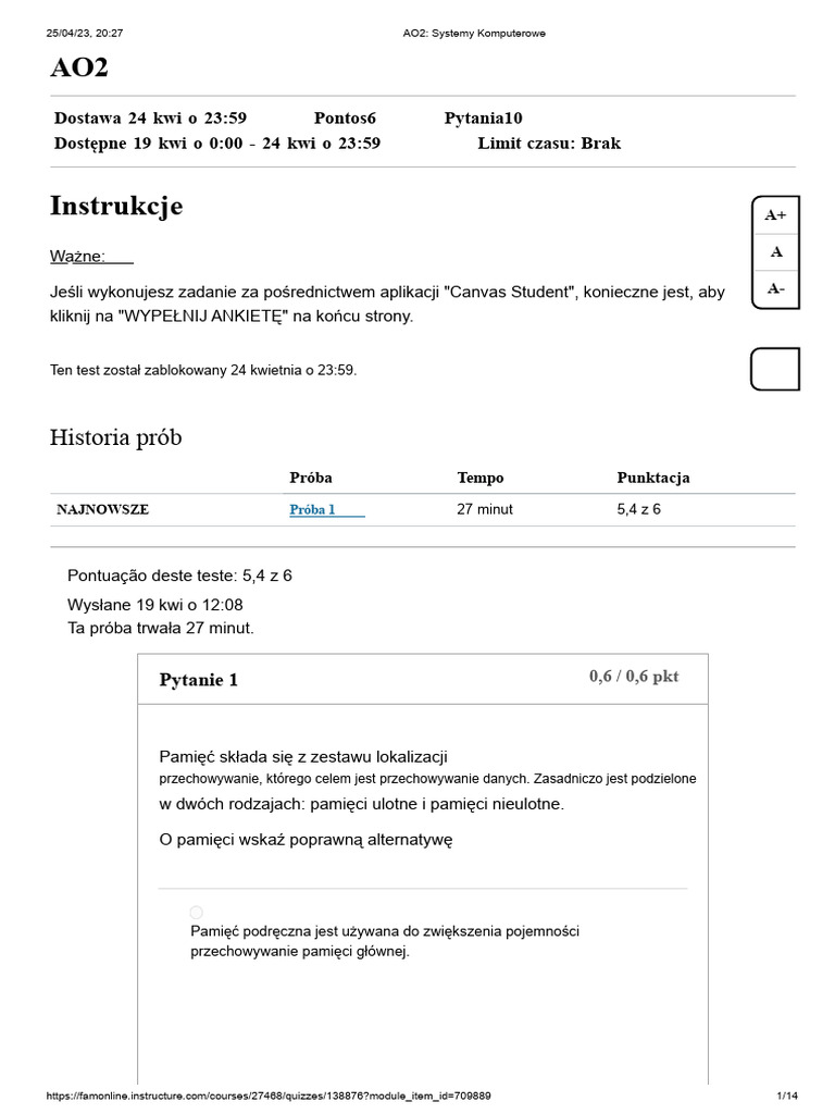 AO2 - Systemy Komputerowe | PDF