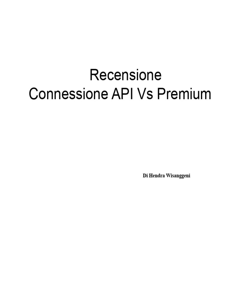 API Ys Connessione Premium | PDF