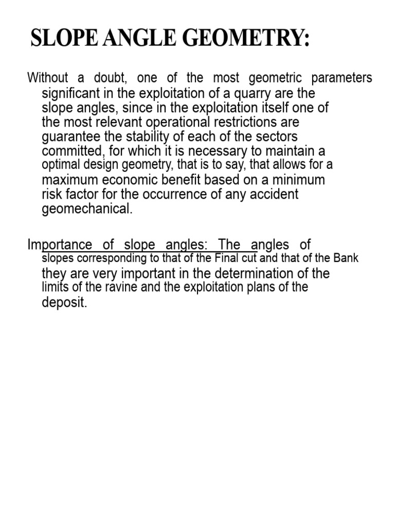 Understanding Slope Angles in Quarrying | PDF | Slope