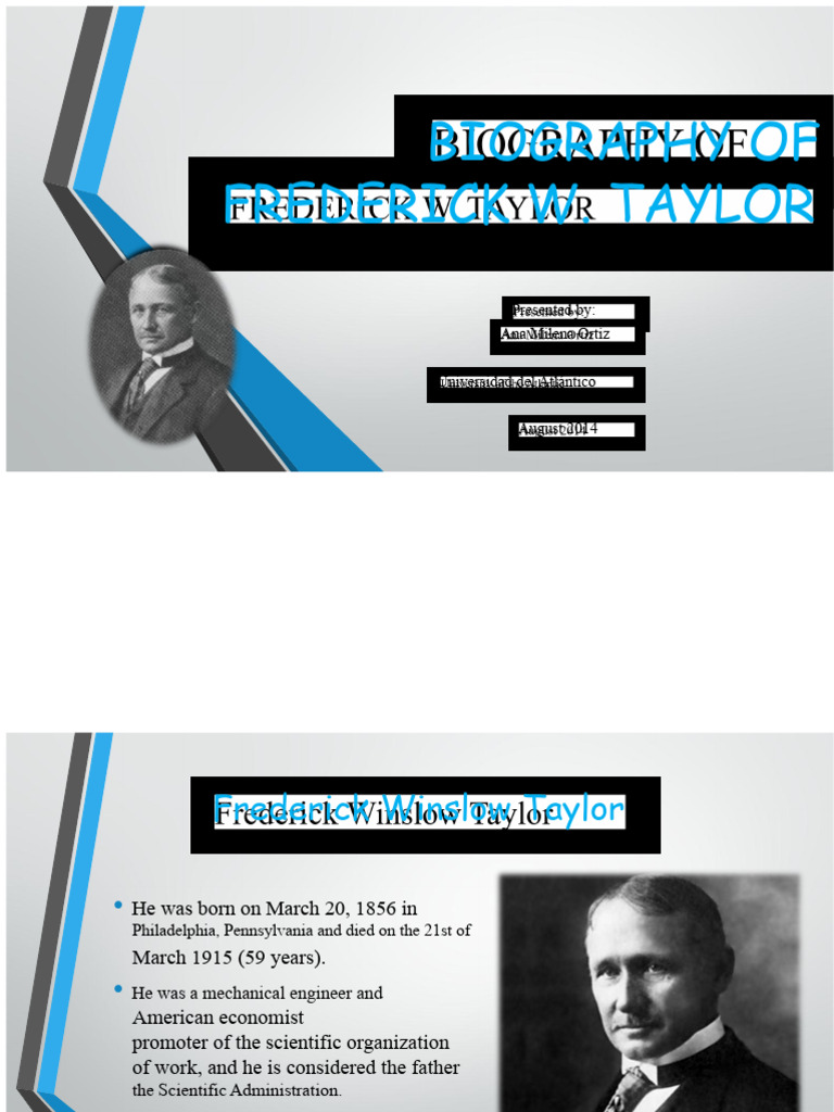 Biography of Frederick Taylor | PDF