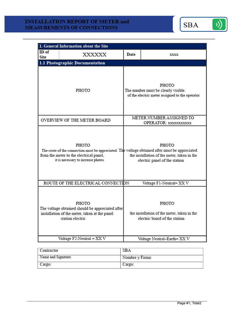 Installation Report of Meter and Electrical Measurements | PDF ...