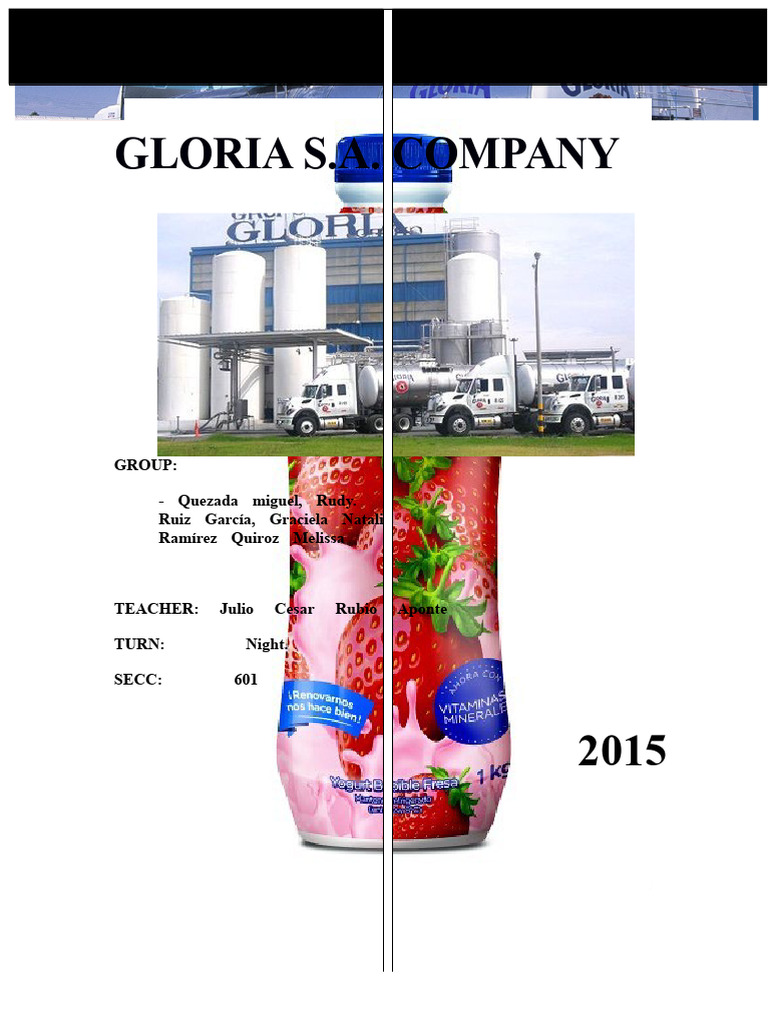 Overview of Gloria S.A. Dairy Company | PDF | Milk | Labour Economics