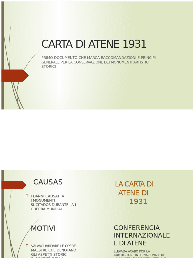 Carta Di Atene 1931 Ultimo | PDF