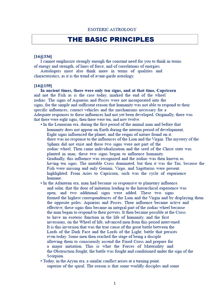 Esoteric Astrology: Core Principles Explained | PDF | Zodiac | Astrology