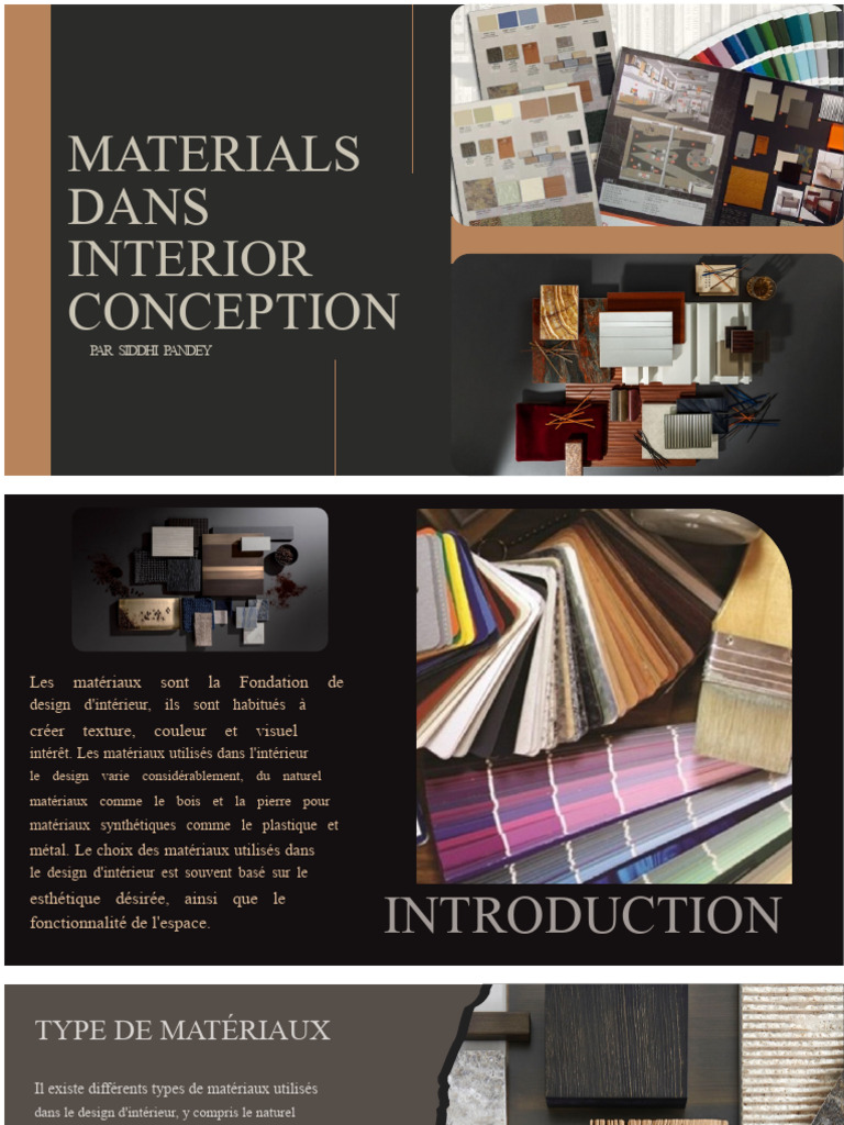 Matériaux Essentiels en Design Intérieur | PDF | Meubles | Plastique