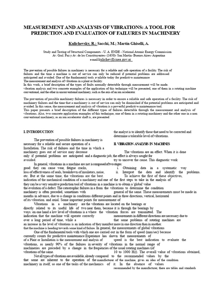 Vibration Analysis for Machinery Failure Prevention | PDF | Machines ...