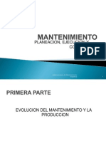 Planeación, ejecución y control de mantenimiento industrial