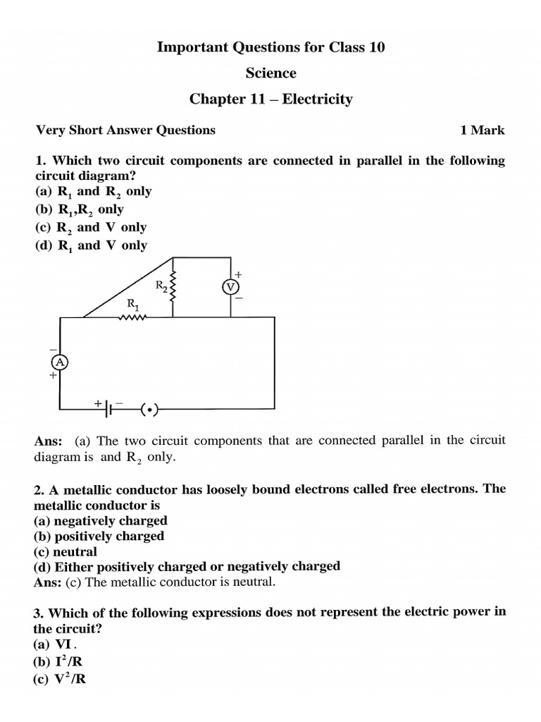 Important Questions Class 10 Science Chapter 11 | PDF