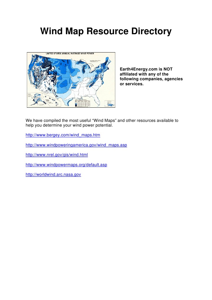 Wind Map Resource Directory | PDF