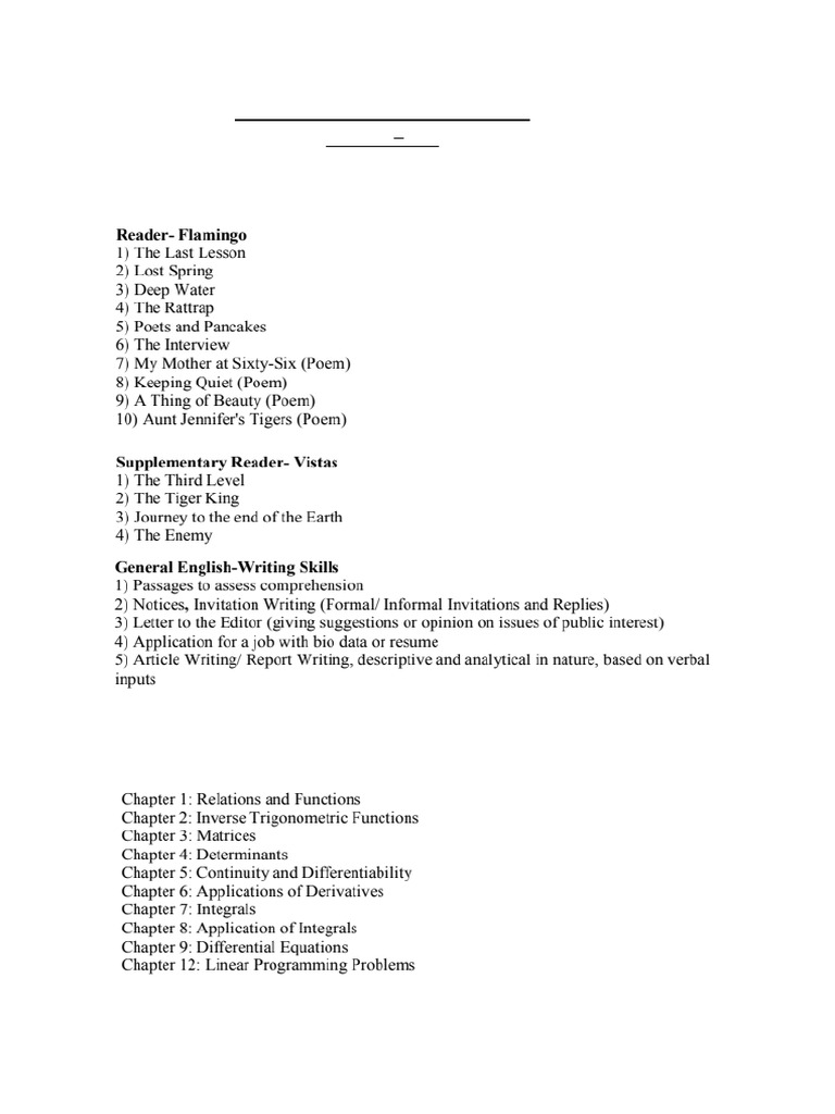 Mid Term Syllabus (Xii) 2025-26152 | PDF