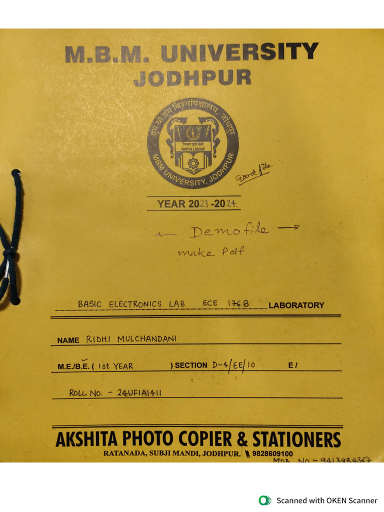 Basic Electronics Lab 1st Year Experiments | PDF