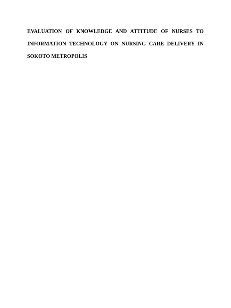 .NG - 14939.19962 Evaluation of Knowledge and Attitude of Nurses To ...