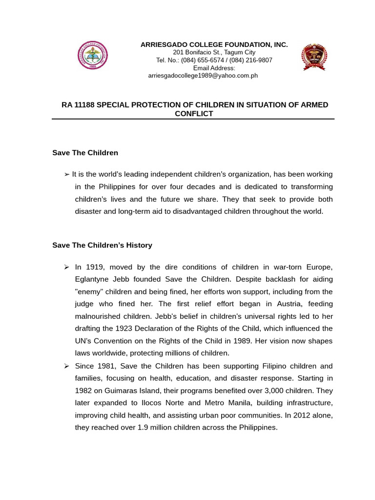 RA 11188 | PDF | Violence | Children's Rights
