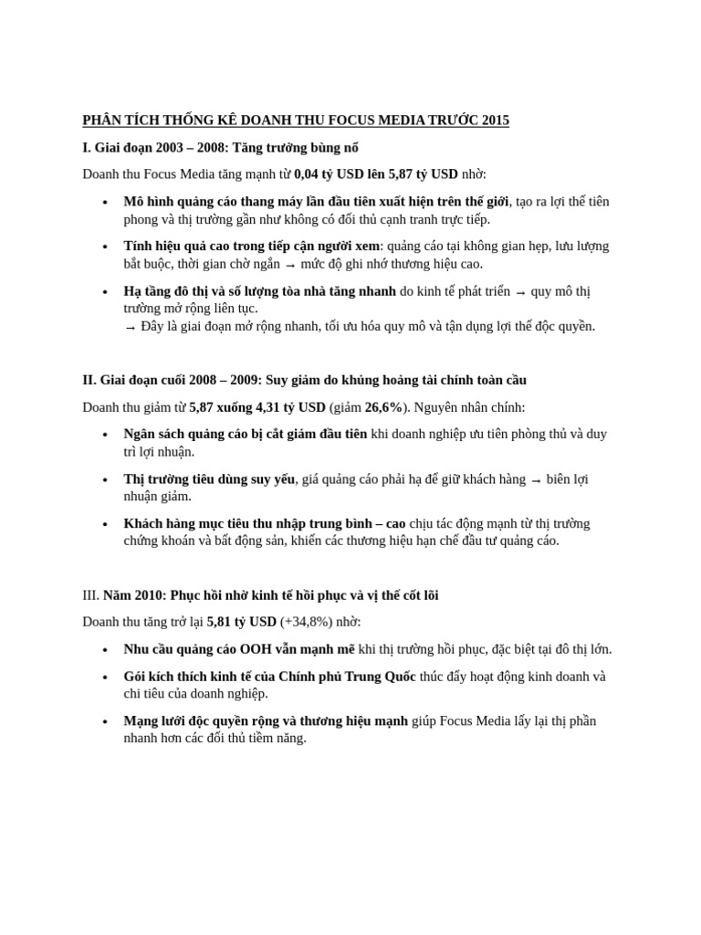 Focus Media 2003-2014 Và Chiến Lược 2015-2019 Global | PDF