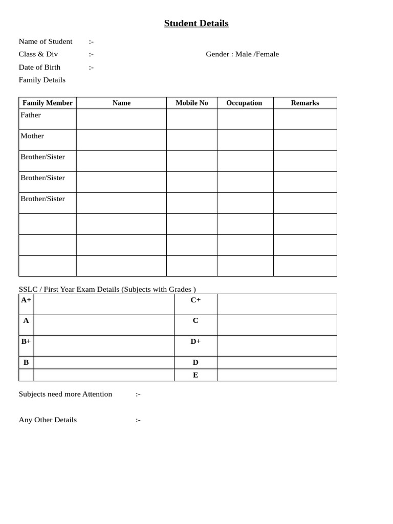 Student Information and Exam Details | PDF