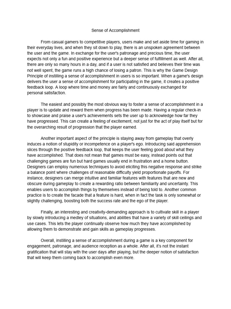 Enhancing Player Accomplishment in Gaming | PDF | Behavioural Sciences ...