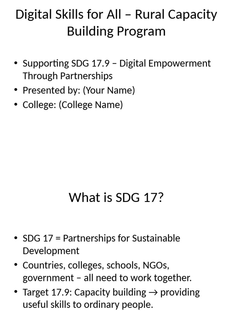 Digital Skills Training for Rural Empowerment | PDF | Capacity Building ...