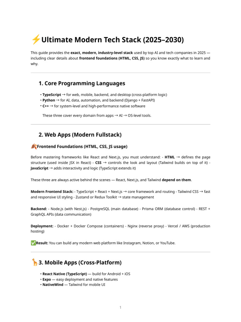 Ultimate Stack Roadmap (1) | PDF | Mobile App | Computing
